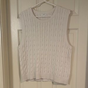 J. Crew Ivory Cable Knit Sleeveless Top